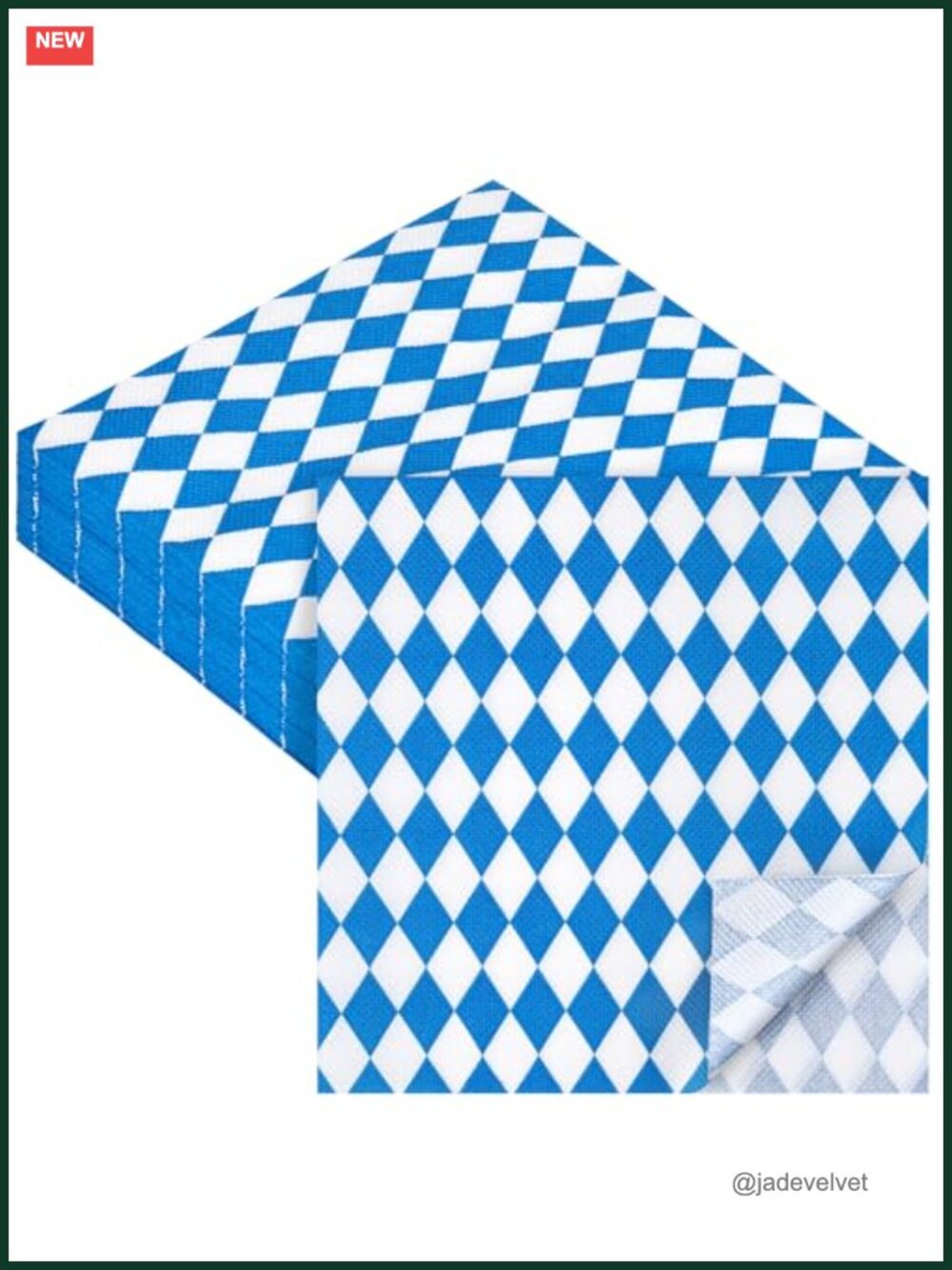 48 Pcs Oktoberfest Paper Napkins 13" Double Layer Dinner Napkins Blue White